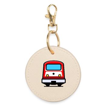 U-Bahn, Lokomotive, Zug - Runder Schlüsselanhänger - Auster - Vorne