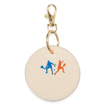 Padel Tennis Padel Game Player Tournament Racket - Round Keyring - oyster - Front