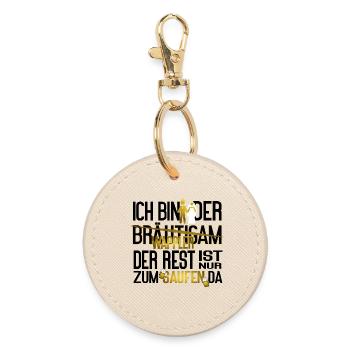 Bräutigam JGA Männer Wappler Saufen Spruch - Runder Schlüsselanhänger - Auster - Vorne