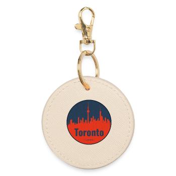 Toronto Skyline Kreisbadge - Runder Schlüsselanhänger - Auster - Vorne