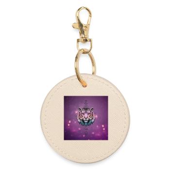 Wonderful colorful tiger - Round Keyring - oyster - Front