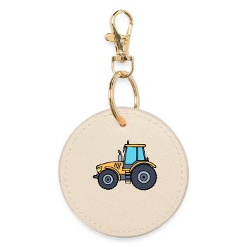 Tractor Vehicle Commercial Vehicle Tractor Country Air - Round Keyring - oyster - Front