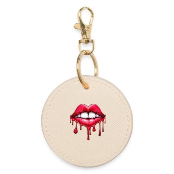 Lippen - Runder Schlüsselanhänger - Auster - Vorne
