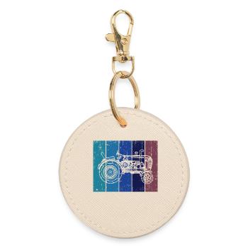 Agriculture Vehicle Tractor Motor Vehicle Field - Round Keyring - oyster - Front
