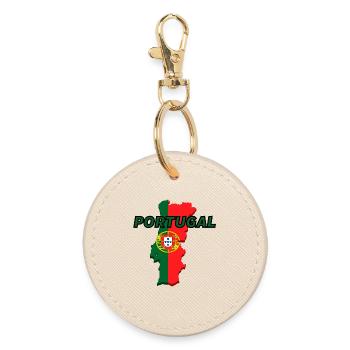 Map flag of Portugal - Round Keyring - oyster - Front