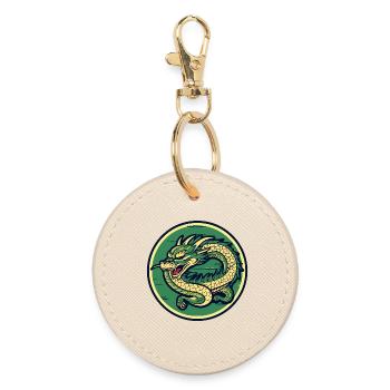 Dragon Crest Circle Patch - Round Keyring - oyster - Front