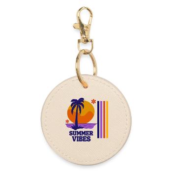 summer holidays, holidays, holidays by the sea - Round Keyring - oyster - Front