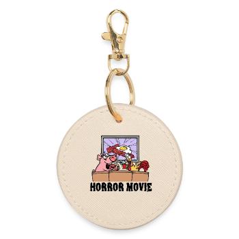 Movies, Movies, Theater, Streaming, Statement, Cinema - Round Keyring - oyster - Front