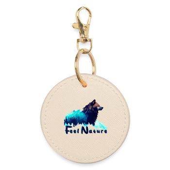 Wolfswald Feel Nature - Round Keyring - oyster - Front