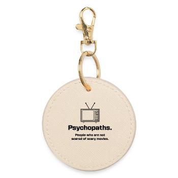 Movies Television Statement Movie Night Streaming - Round Keyring - oyster - Front