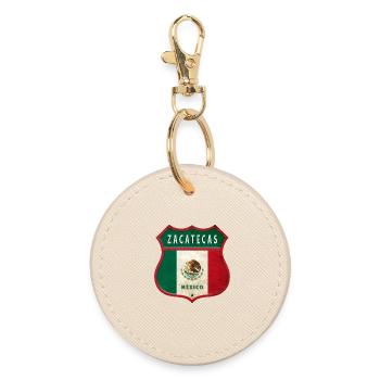 Zacatecas Mexico coat of arms design - Round Keyring - oyster - Front