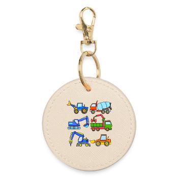 Construction Site Vehicles Vehicle - Round Keyring - oyster - Front