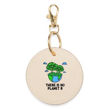 Planet Earth Environment Environmentalist Tree Statement - Round Keyring - oyster - Front