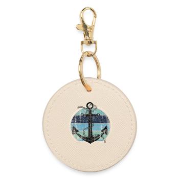 Vintage Anchor Maritime Design - Round Keyring - oyster - Front