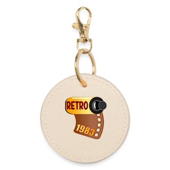 RETRO BIRTHDAY 1983 PHOTOGRAPHY - Round Keyring - oyster - Front