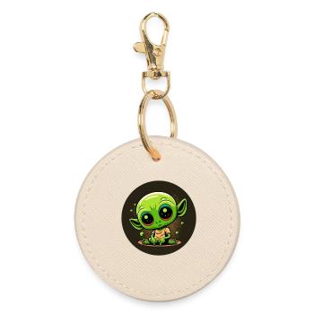 Baby-Alien - Runder Schlüsselanhänger - Auster - Vorne
