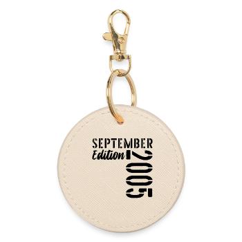 21ST BIRTHDAY SEPTEMBER 2005 - 21 years old - Round Keyring - oyster - Front