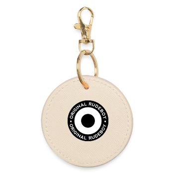 Original Rudeboy - Black & White Mod Ska - Round Keyring - oyster - Front