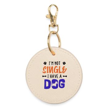 Favorite Animal Dog Statement Pets Cuddly Toy - Round Keyring - oyster - Front
