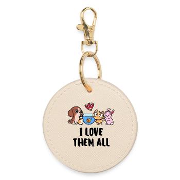 Animaux de compagnie Chien Chat Lapin Aquarium Poissons Animaux - Porte-clés rond - huître - Devant