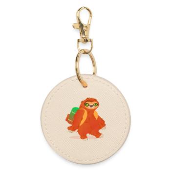 Sloth Hiking Backpack - Round Keyring - oyster - Front