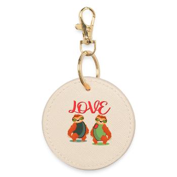 LOVE SLOTH OLIVES COSTUMES FOR COUPLES - Round Keyring - oyster - Front