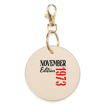 53rd birthday November 1973 - FIFTY-THREE - Round Keyring - oyster - Front