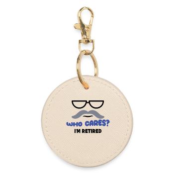 Leisure Pension Retirement Statement Pensioner - Round Keyring - oyster - Front
