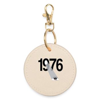 Vintage 1976 - Runder Schlüsselanhänger - Auster - Vorne