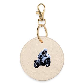 Motorcycle - Round Keyring - oyster - Front