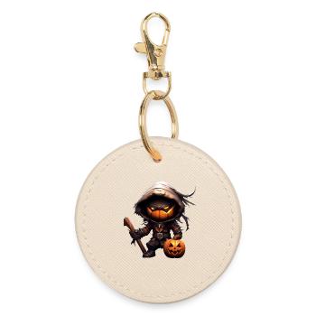 Pumpkin Ninja - Round Keyring - oyster - Front