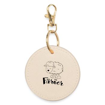 Faroe Islands Sheep - Round Keyring - oyster - Front