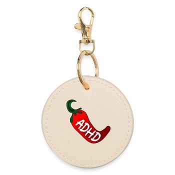 NEUORDIVERSITY ADHD PEPERONI - Round Keyring - oyster - Front