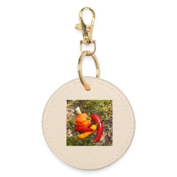 Colorful CHILI's - Round Keyring - oyster - Front
