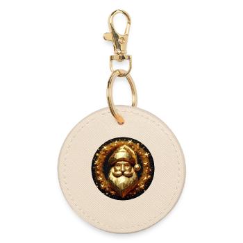 Père Noël doré - Porte-clés rond - huître - Devant