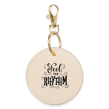 Feel the Rhythm - Round Keyring - oyster - Front