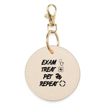 Veterinarian Routine - Round Keyring - oyster - Front