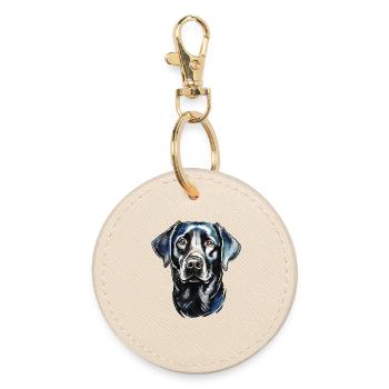 Labrador Retriever Portrait - Round Keyring - oyster - Front