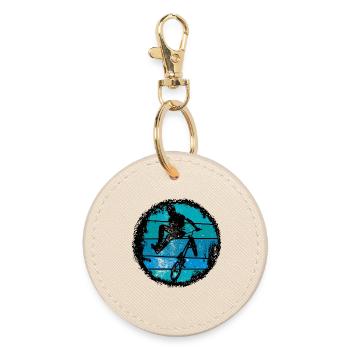 BMX Trick Silhouette - Round Keyring - oyster - Front