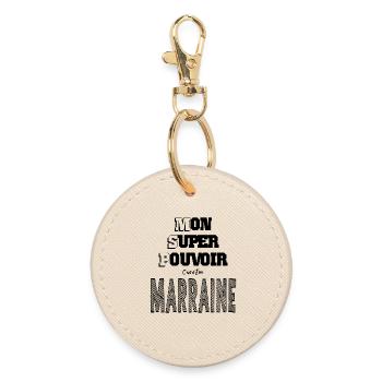 Mon Super Pouvoir Etre Marraine - Porte-clés rond - huître - Devant