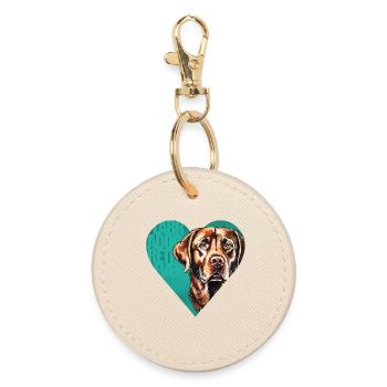 Labrador Retriever Portrait - Round Keyring - oyster - Front