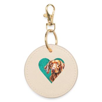Magyar Vizsla Portrait - Runder Schlüsselanhänger - Auster - Vorne