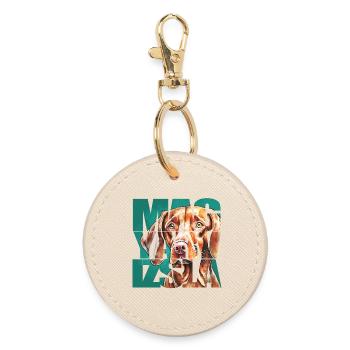Magyar Vizsla Portrait - Runder Schlüsselanhänger - Auster - Vorne