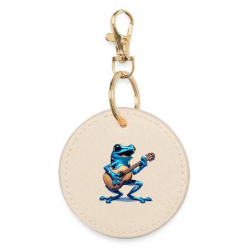 Poison dart frog guitar - Round Keyring - oyster - Front
