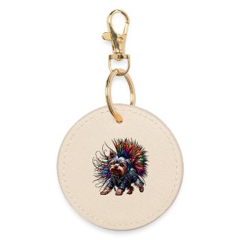 Yorkshire Terrier Punk - Round Keyring - oyster - Front