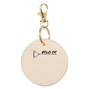 Wakesurfing Wakeboard Statement Surfing Kitesurfer - Round Keyring - oyster - Front