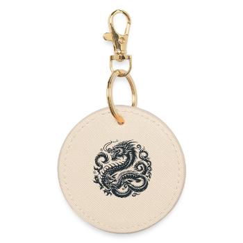 Tatouage de dragon chinois - Porte-clés rond - huître - Devant