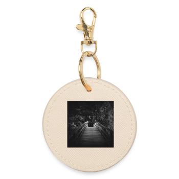 Pedestrian Bridge Prerow Fischland Darß Poster - Round Keyring - oyster - Front