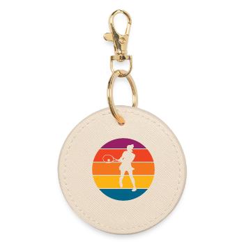 Tennis - Round Keyring - oyster - Front
