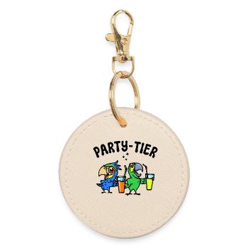 Animal Parrot Statement Zoo Jungle Birds - Round Keyring - oyster - Front